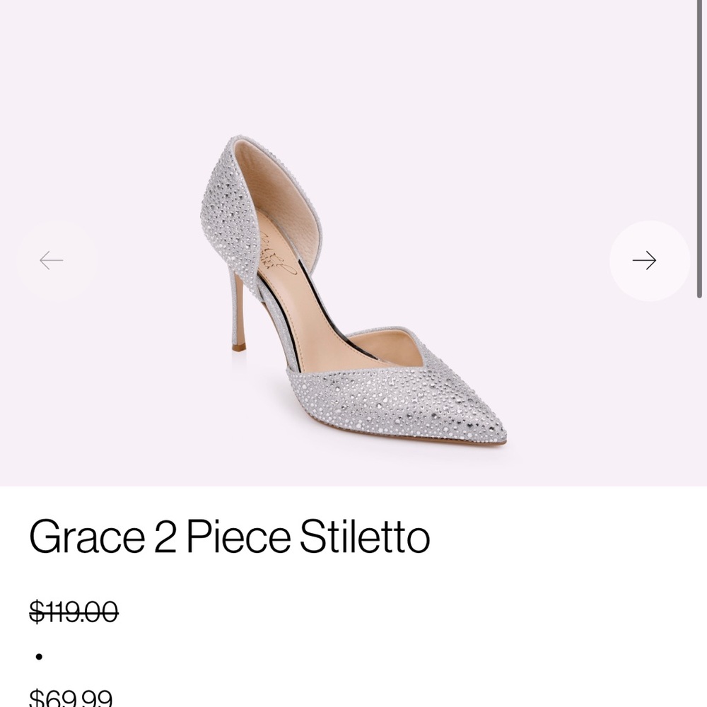 Jewel Badgley Mischa Grace Silver Stiletto Heels size 9 Like new